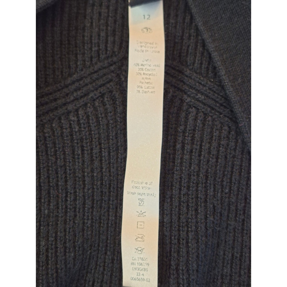 Lululemon Merino Wool Blend Ribbed Thick Knit Cardigan Black Open Front Size
12 - Picture 8 of 9
